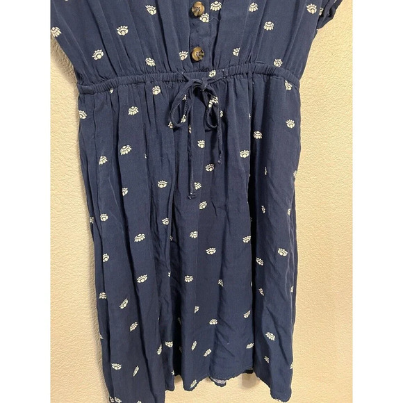Lucky Brand Boho Navy Print Mini Dress Size M - Picture 4 of 6